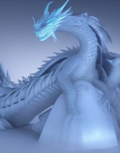 Ice sculpture of a ice dragon