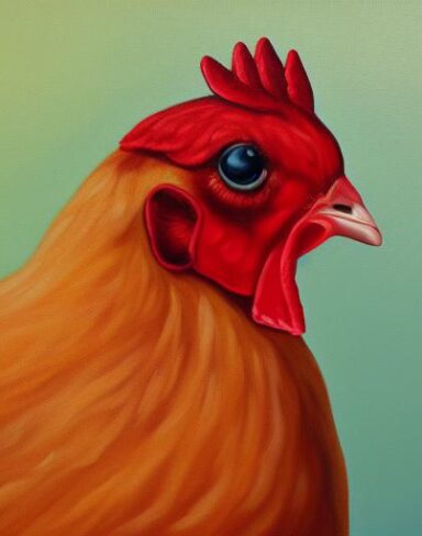 Painting of a hen
