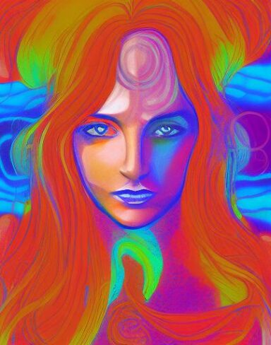 Painting of a woman with long hair