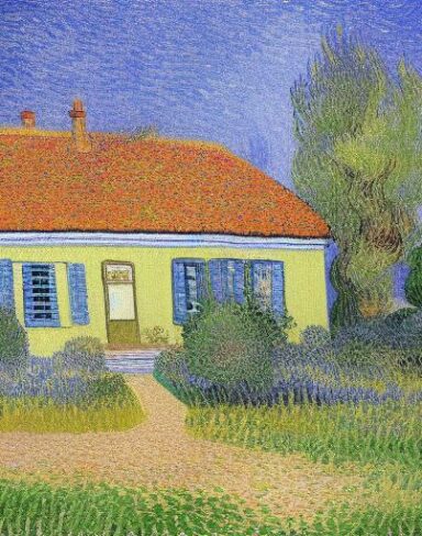 Painting of the house in garden