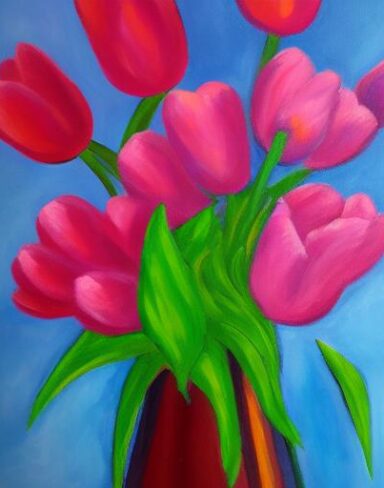 Pink flowers in a vase