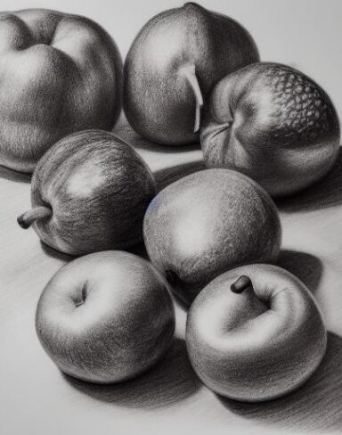 The drawing of some fruits