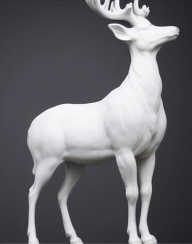 The white statue of a deer