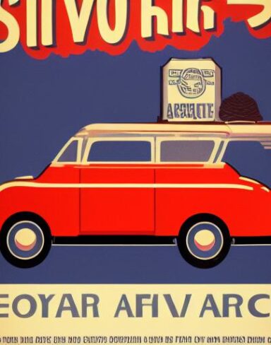 Vintage poster advertising vehicle