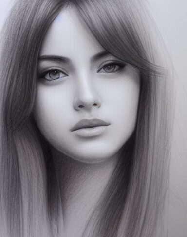 A drawing of a attractive young lady