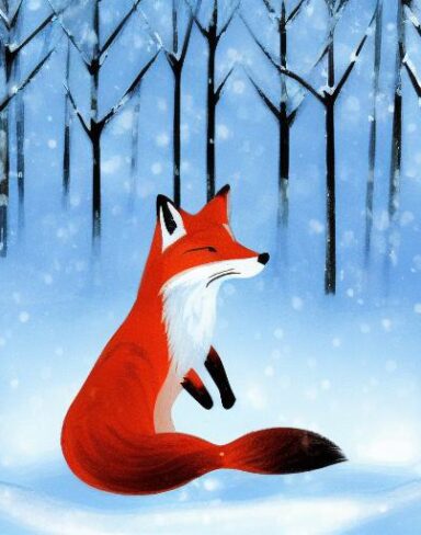 A fox in the snow