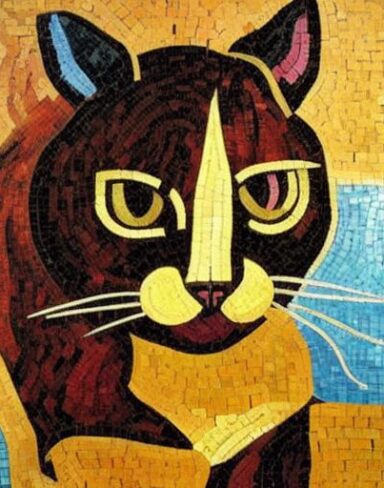 A mosaic of a pussycat