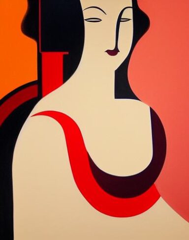 A painting of a woman