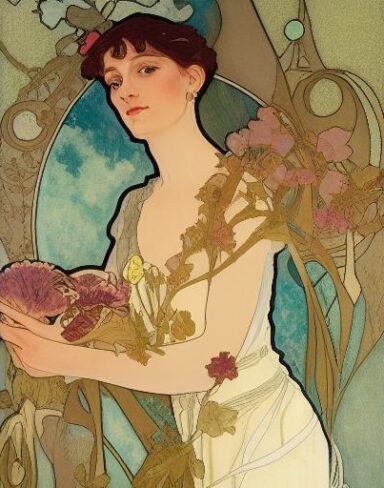 A painting of a woman