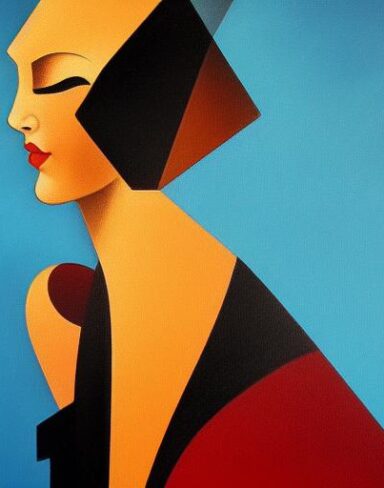 A painting of one woman