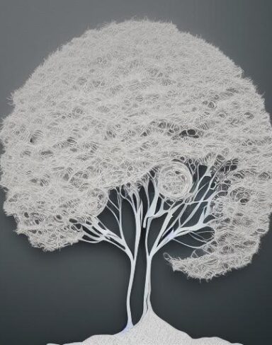 A paper art of a tree