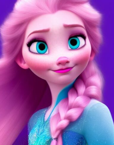 A person with pink long hair