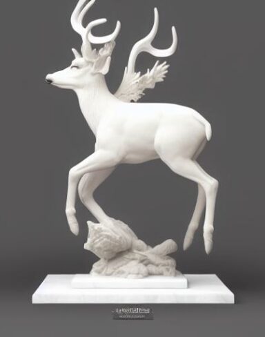 A statue of deer in white color