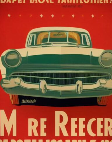 A vintage poster advertising a old car repair