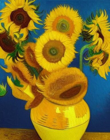 Art painting of sunflowers