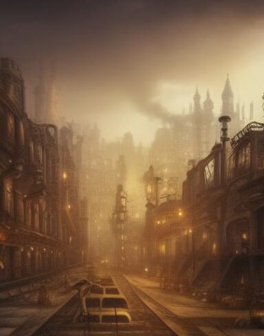 City under steampunk style