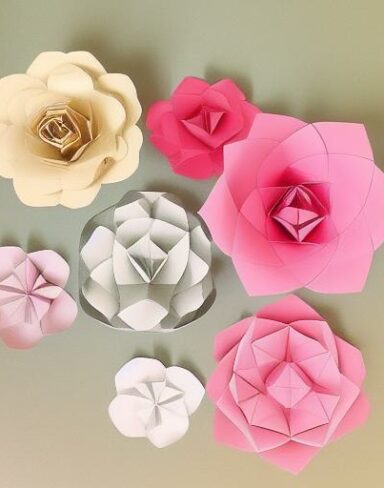 Paper flowers in different sizes