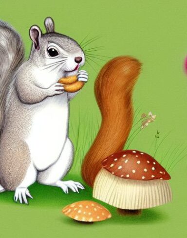 Squirrel and the mushroom