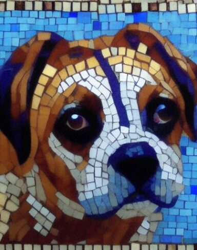 The mosaic of a dog