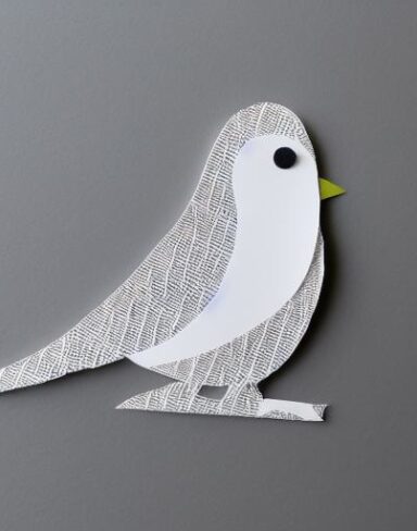 The paper cut of a bird on the tree