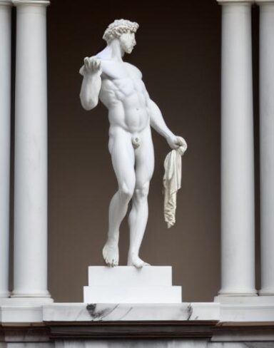 The white statue of man