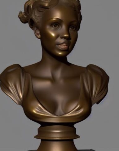 A bronze bust of young lady