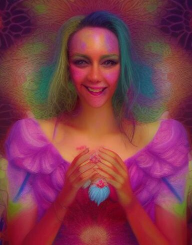 A digital Psychedelic painting inspired by Amanda Sage