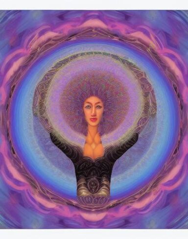 A digital Psychedelic painting inspired by Amanda Sage