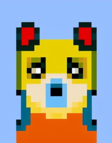 A dog with blue background