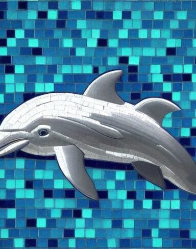 A dolphin swimming in the marine ocean inspired by Charles Ginner