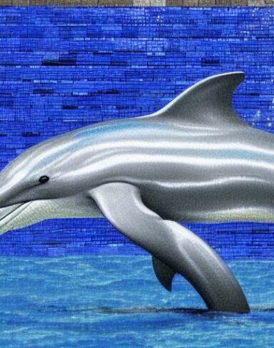 A dolphin swimming in the marine ocean inspired by Charles Ginner
