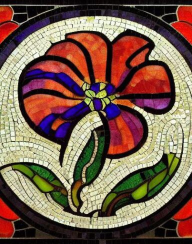 A flower on mosaic