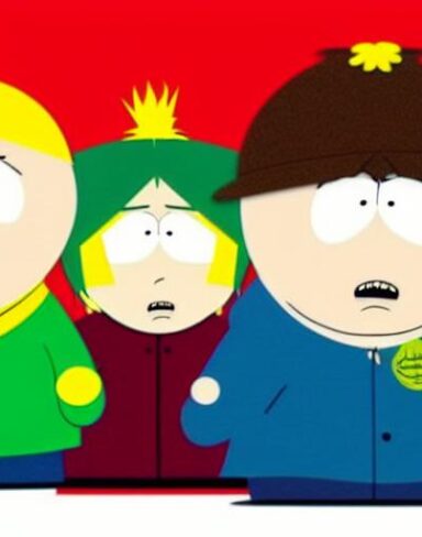 A group of south park cartoon characters by Trey Parker