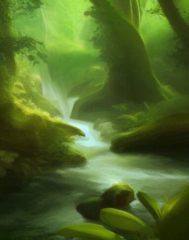 A stream running through the forest