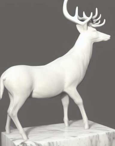A white deer statue