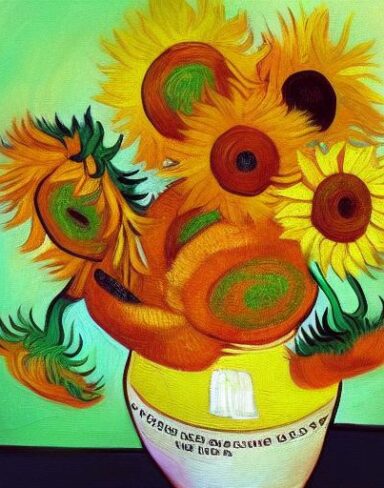 Art painting of sunflowers