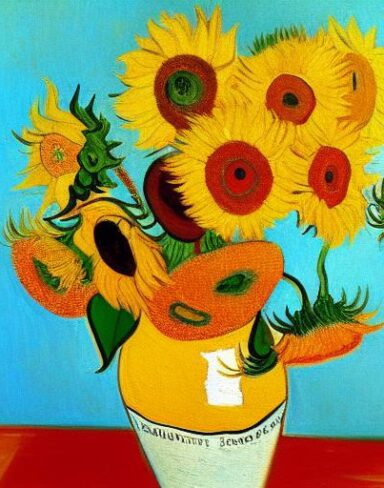 Art painting of sunflowers