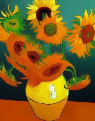 Art painting of sunflowers