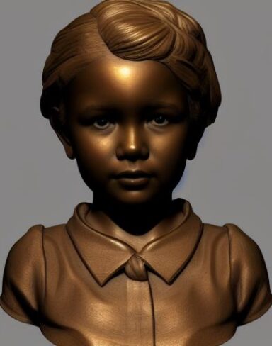 Bronze bust of the young girl