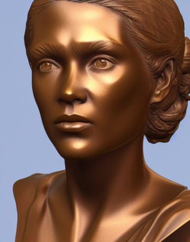 Bronze bust of young lady