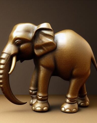 Bronze elephant statue