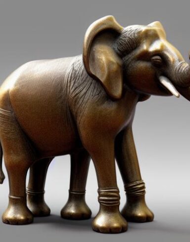 Bronze elephant statue