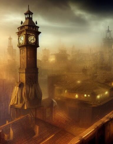 City under steampunk style