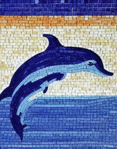Dolphin swimming in the marine ocean inspired by Charles Ginner