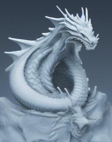 Dragon ice sculpture