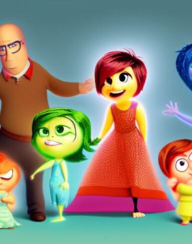 Inside out Disney characters in a movie