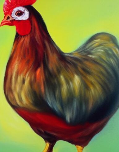Painting of a hen