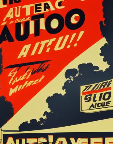 The vintage poster of an auto service