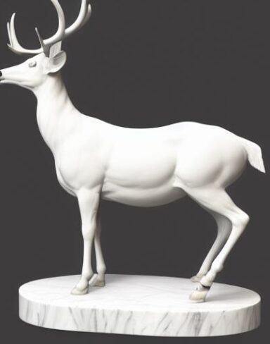 The white statue of a deer