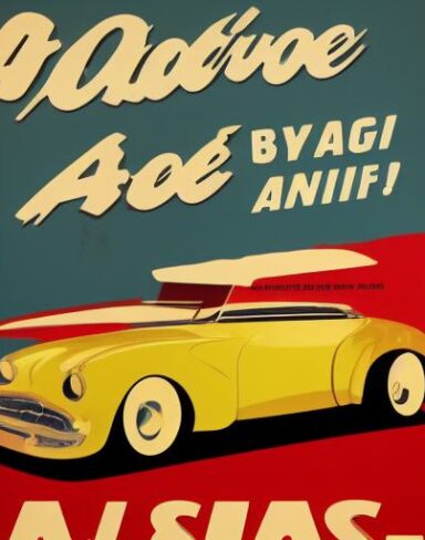 Vintage poster advertising automobile